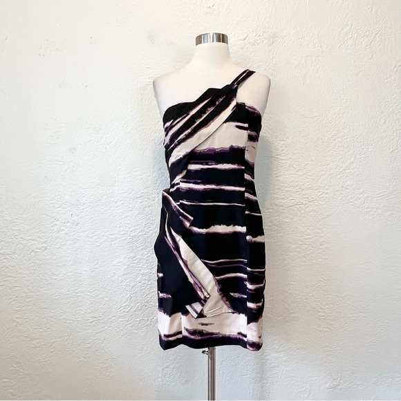 Vintage Arden B Dress Purple Black One Shoulder Small S Y2K/2010s/90s - Picture 13 of 13